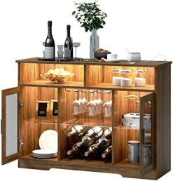 LVSOMT Buffet Cabinet With Storage, Kitchen Storage Cabinet, Industrial Farmhouse Barn, Coffee Bar Table, Multipurpose Side Console Table (White) -Best Furniture Store 51C5t7T9GzL. AC