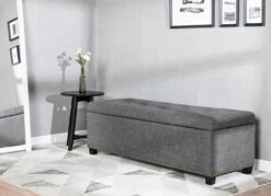 FIRST HILL FHW Thomas Rectangular Storage Ottoman Bench, Large, Stone Grey 11 FIRST HILL FHW Thomas Rectangular Storage Ottoman Bench, Large, Stone Grey -Best Furniture Store 51C97RSKHQL