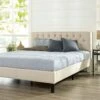 INUS Misty Upholstered Platform Bed Frame / Mattress Foundation / Wood Slat Support / No Box Spring Needed / Easy Assembly, Taupe, King