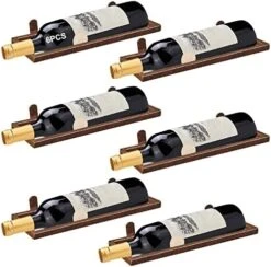 YALINKA Metal Wall Mounted Wine Racks, Hanging Wine Bottle Display Organizer Holder With Screws, Beverages Liquor Bottles Storage Shelf For Home Kitchen Bar Decor (Black 9) -Best Furniture Store 51CW0JSMoRL. AC