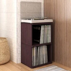 Way Basics Vintage Vinyl Record Cube 2-Shelf Storage, Organizer - Fits 170 LP Albums (Tool-Free Assembly And Uniquely Crafted From Sustainable Non Toxic ZBoard Paperboard) Espresso -Best Furniture Store 51Cd49gXlbS