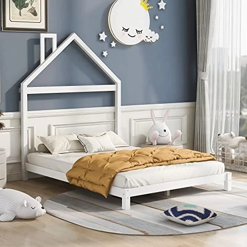 Lifeand Twin Size Wooden House Bed For Kids Teens,No Box Spring Required,Natural 14 Lifeand Twin Size Wooden House Bed For Kids Teens,No Box Spring Required,Natural - Image 14