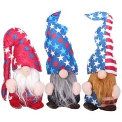 MatureGirl 3Pcs Day Ornaments Gnome 4th Veterans Handmade Patriotic USA OfJULY Decoration Decoration & Hangs Sculpture Stand (asshow, One Size)