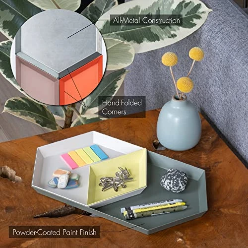LINE+ARC ModTrays (Joshua Tree) Metal Stacking Decorative Trays For Coffee Table, Nesting, Geometric, Modern, Catchall For Vanity, Jewelry, Ottoman, Housewarming 2 LINE+ARC ModTrays (Joshua Tree) Metal Stacking Decorative Trays For Coffee Table, Nesting, Geometric, Modern, Catchall For Vanity, Jewelry, Ottoman, Housewarming - Image 2