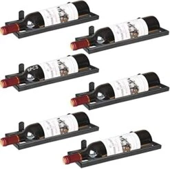 YALINKA Metal Wall Mounted Wine Racks, Hanging Wine Bottle Display Organizer Holder With Screws, Beverages Liquor Bottles Storage Shelf For Home Kitchen Bar Decor (Black 9) -Best Furniture Store 51DFfqeTKGL. AC