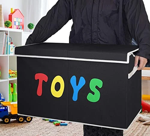 YOLOXO 2 Pack Toy Box Chest, Collapsible Sturdy Storage Bins With Lids, Extra Large Kids Toy Storage Organizer Boxes Bins Baskets 3 YOLOXO 2 Pack Toy Box Chest, Collapsible Sturdy Storage Bins With Lids, Extra Large Kids Toy Storage Organizer Boxes Bins Baskets - Image 3