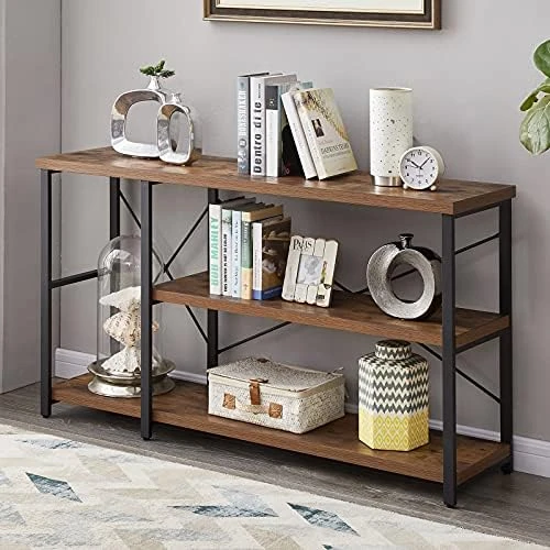 LIFUSTTG Industrial Console Table, Rustic Sofa Table For Living Room, Entry/Hallway Table With 3-Tier Open Storage Shelves, Rustic Brown 47 Inch 7 LIFUSTTG Industrial Console Table, Rustic Sofa Table For Living Room, Entry/Hallway Table With 3-Tier Open Storage Shelves, Rustic Brown 47 Inch - Image 7