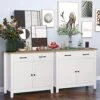 Friday Discount Kitchen Sideboard Buffet Storage Cabinet With 2 Drawers, 1 Adjustable Shelf, 2 Doors Cupboard Console Table For Living Room, Dining Room, Hallway Furniture, Ivory White