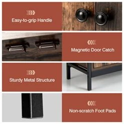 Giantex Industrial Kitchen Storage Cabinet W/Open Shelves, 2-Door Cupboard, Adjustable Shelf, Wooden Buffet Sideboard, Farmhouse Floor Bar Cabinet For Living Room, Entryway (Rustic Brown) 10 Giantex Industrial Kitchen Storage Cabinet W/Open Shelves, 2-Door Cupboard, Adjustable Shelf, Wooden Buffet Sideboard, Farmhouse Floor Bar Cabinet For Living Room, Entryway (Rustic Brown) -Best Furniture Store 51Dbwef2wjL