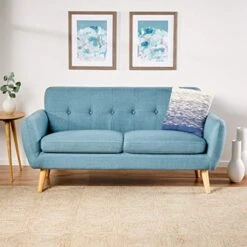 Christopher Knight Home Josephine Mid-Century Modern Petite Fabric Sofa, Blue / Natural 9 Christopher Knight Home Josephine Mid-Century Modern Petite Fabric Sofa, Blue / Natural -Best Furniture Store 51DtIPHTLOL