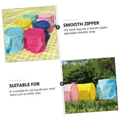 SECFOU Beach Toys 4pcs Backpack Beach For Mesh Storage Bag Mesh Travel Organizer Bags Beach Tote Bag Travel Laundry Bag Hanging Net Bag Travel Beach Tote Mesh Beach Bag Beach Bag Sandbox -Best Furniture Store 51Dw5ilyIqL