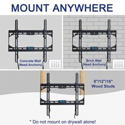 Rentliv TV Mount For Most 26-55 Inches TVs, Universal Tilt TV Wall Mount Fits 8", 12", 16" Wood Studs With Loading 110 Lbs & Max VESA 400x400mm, Low Profile Wall Mount Bracket Tilting 10 Rentliv TV Mount For Most 26-55 Inches TVs, Universal Tilt TV Wall Mount Fits 8", 12", 16" Wood Studs With Loading 110 Lbs & Max VESA 400x400mm, Low Profile Wall Mount Bracket Tilting -Best Furniture Store 51E8f0Ab9JL