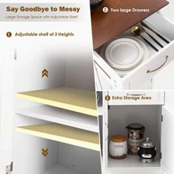 Giantex Buffet Sideboard Storage Credenza Cabinet Console Table Kitchen Dining Room Furniture Organizer, Entryway Cupboard With 2-Door Cabinet And 2 Drawers (White & Vermilion) 15 Giantex Buffet Sideboard Storage Credenza Cabinet Console Table Kitchen Dining Room Furniture Organizer, Entryway Cupboard With 2-Door Cabinet And 2 Drawers (White & Vermilion) -Best Furniture Store 51EMPPbmDeL