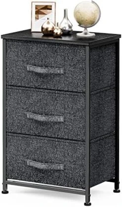 3 Drawer Fabric Dresser Storage Tower, Dresser Chest With Wood Top, Organizer Unit For Closets Bedroom Nursery Room Hallway (Beige) -Best Furniture Store 51EoRItRupL. AC