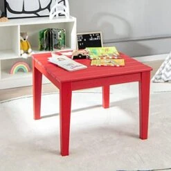 Costzon Kids Table, 25.5" X 25.5" Square Activity Play Table For Reading, Drawing, All-Weather & Heavy-Duty, Waterproof Table For Playroom, Nursery, Backyard, Indoor & Outdoor, Toddler Table (Red) 13 Costzon Kids Table, 25.5" X 25.5" Square Activity Play Table For Reading, Drawing, All-Weather & Heavy-Duty, Waterproof Table For Playroom, Nursery, Backyard, Indoor & Outdoor, Toddler Table (Red) -Best Furniture Store 51F2Um4kPL. AC