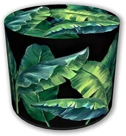 ZTOZZ Round Pouf Indoor - Printed Ottoman Foot Stool For Dining, Living Room Or Bedroom With Removable Cover - Platan Print -Best Furniture Store 51F8WUzJJtS. AC