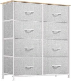 Fabric Dresser For Bedroom, Tall Storage Dresser With 8 Drawers, Black Dresser & Chest Of Drawers, Storage Drawer Organizer For Closet, Bedroom, Living Room(Black Grey) -Best Furniture Store 51FPiCP7HfL. AC