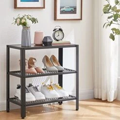 Tajsoon 3-Tier Tall Side Table Small End Table With Storage Shelf, Small Table For Small Spaces, Sofa Couch Side Table For Living Room, Bedroom, Hallway, Entryway, Bathroom, Office, Matte Black 9 Tajsoon 3-Tier Tall Side Table Small End Table With Storage Shelf, Small Table For Small Spaces, Sofa Couch Side Table For Living Room, Bedroom, Hallway, Entryway, Bathroom, Office, Matte Black -Best Furniture Store 51FQHXnl53L