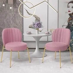 Sucrever Dining Chairs Set Of 2, Upholstered Dining Chairs, Kitchen & Dining Room Chairs, Mid Century Modern Velvet Accent Chair With Gold Legs For Dining Kitchen Living Room Bedroom, Yellow -Best Furniture Store 51FRTI3mp0L. AC