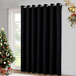 Room Separating Divider, Room Divider Curtain Screen Partition, Function Thermal Blackout Patio Door Curtain Panel, Sliding Door Insulated Curtain For Patio, Black, 12.5ft Wide X 8ft Long -Best Furniture Store 51FRUM8sYWL