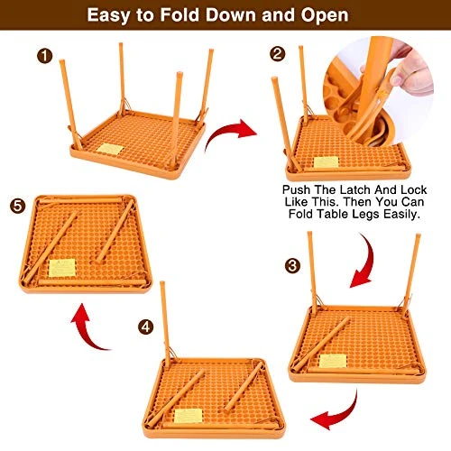 RedSwing Kids Folding Card Table, Portable 2ft Square Table For Toddlers With Stable Lock Design, Indoor Outdoor Childrens Activity Table For Playing Dining Drawing 2 RedSwing Kids Folding Card Table, Portable 2ft Square Table For Toddlers With Stable Lock Design, Indoor Outdoor Childrens Activity Table For Playing Dining Drawing - Image 2
