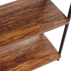 4 Tier Folding Bookshelf, Industrial Metal Book Shelf For Storage, Folding Bookcase For Organization And Storage, Rustic Wooden Metal Book Case For Living Room Office, 11.8 D X 23.6 W X 49.8 H Inches -Best Furniture Store 51FZYGx0SML