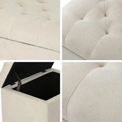 Joveco Storage Ottoman Rectangular Fabric Organization Bench (Beige) -Best Furniture Store 51FfSSWQVyL