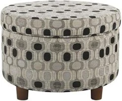 Homepop Home Decor | Upholstered Round Storage Ottoman | Ottoman With Storage For Living Room & Bedroom (Black Geo) 18 Homepop Home Decor | Upholstered Round Storage Ottoman | Ottoman With Storage For Living Room & Bedroom (Black Geo) -Best Furniture Store 51FiYBPfKGL. AC