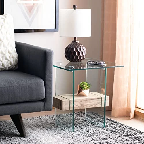 Safavieh Home Kayley Natural And Glass Accent Table 1 Safavieh Home Kayley Natural And Glass Accent Table