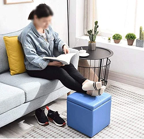 Collic Foot Stool Storage Stool, Multi-Functional Leather Sofa Stool Cover Home Porch Change Shoe Bench Footstool 30X30X35Cm,Practicalniture/Purple 4 Collic Foot Stool Storage Stool, Multi-Functional Leather Sofa Stool Cover Home Porch Change Shoe Bench Footstool 30X30X35Cm,Practicalniture/Purple - Image 4