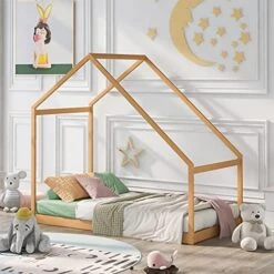 Harper&Bright Designs House Bed Full Size For Kids ,Wooden House Floor Bed , Simplistic Kids House Full Bed Frame For Toddlers, Girls, Boys ,Box Spring Needed,Grey 21 Harper&Bright Designs House Bed Full Size For Kids ,Wooden House Floor Bed , Simplistic Kids House Full Bed Frame For Toddlers, Girls, Boys ,Box Spring Needed,Grey -Best Furniture Store 51G3jGzYLGL. AC