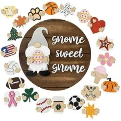 MatureGirl Door Hanger Seasonal Welcome Sign With Interchangeable Holiday Pieces For Front Vintage Gnome Ornament (Multicolor, One Size)