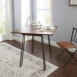Silverwood Wood Metal Henry Drop Leaf Table With Hairpin Leg, 36" X 36" X 30.25", Brown -Best Furniture Store 51GOs3vuwDL