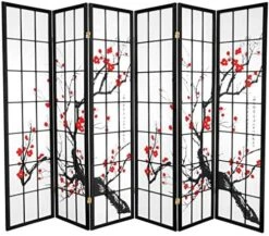 Al Furniture 6 Ft. Tall Flower Blossom Divider - Black - 6 Panels 18 Al Furniture 6 Ft. Tall Flower Blossom Divider - Black - 6 Panels -Best Furniture Store 51GdGOADJL. AC