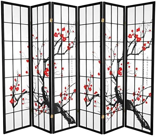 Al Furniture 6 Ft. Tall Flower Blossom Divider - Black - 6 Panels 8 Al Furniture 6 Ft. Tall Flower Blossom Divider - Black - 6 Panels - Image 8