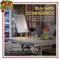 Large Free Standing Mirror For Bathroom Countertop, Dressing Table And Vanity Set - 9.8" X 7" (Gold) -Best Furniture Store 51GieD51RbL