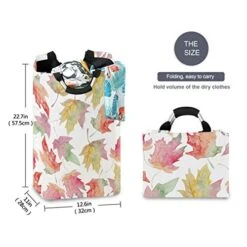 OREZI Watercolor Maple Autumn Leaf Seamless Pattern Laundry Hamper,Waterproof And Foldable Laundry Bag With Handles For Baby Nursery College Dorms Kids Bedroom Bathroom 11 OREZI Watercolor Maple Autumn Leaf Seamless Pattern Laundry Hamper,Waterproof And Foldable Laundry Bag With Handles For Baby Nursery College Dorms Kids Bedroom Bathroom -Best Furniture Store 51GiwWuoX7L