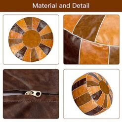 Bohepuffex Handmade Moroccan Pouf Foot Stool Round & Large Storage Cover Bohemian Style Ottoman An Exotic Décor For Living Room Bedroom Or Wedding Gifts Faux Leather Unstuffed Only Cover (color Block) 14 Bohepuffex Handmade Moroccan Pouf Foot Stool Round & Large Storage Cover Bohemian Style Ottoman An Exotic Décor For Living Room Bedroom Or Wedding Gifts Faux Leather Unstuffed Only Cover (color Block) -Best Furniture Store 51GuqeTVahS
