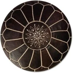 Premium Moroccan Leather Pouf - Handmade - Delivered Stuffed - Ottoman, Footstool, Floor Cushion (Cognac Brown) -Best Furniture Store 51H5ISS3BoL. AC