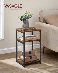 VASAGLE Side Table, Small End Table, Tall Nightstand For Living Room, Bedroom, Office, Bathroom, Rustic Brown And Black ULET273B01 -Best Furniture Store 51H9nhZnZKL