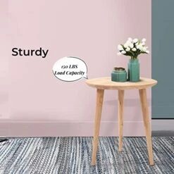 WoodShine Side Table Small Round Solid Wood Sofa Table End Tables Accent Nesting Coffee Table Natural(H:14.37inch) 19 WoodShine Side Table Small Round Solid Wood Sofa Table End Tables Accent Nesting Coffee Table Natural(H:14.37inch) -Best Furniture Store 51HA8iymJ2L
