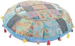 KLAVATE Indian Handmade Vintage Patchwork Cotton Boho Chic Bohemian Hand Embroidered Decorative Ethnic Foot Stool Round Floor Pillows & Cushion Cover Seating Pouf Ottoman (Purple, 18 Inch) 26 KLAVATE Indian Handmade Vintage Patchwork Cotton Boho Chic Bohemian Hand Embroidered Decorative Ethnic Foot Stool Round Floor Pillows & Cushion Cover Seating Pouf Ottoman (Purple, 18 Inch) -Best Furniture Store 51HQKln2xfL. AC