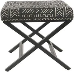 Homepop Home Decor | Modern Square Ottoman With Metal X Base | Ottoman For Living Room & Bedroom | Decorative Home Furniture (Onyx) -Best Furniture Store 51HeZek0IrL. AC
