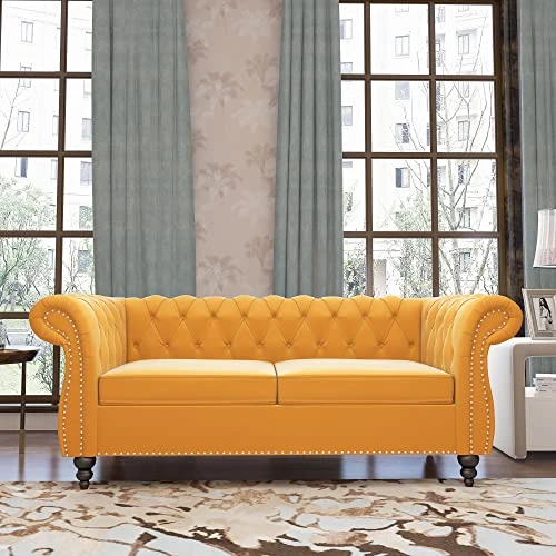 QHITTY 2 Piece Living Room Set, Sectional Chesterfield Sofa Chair Contemporary Upholstered Velvet Loveseat Couch Sets For Living Room, Bedroom, Office 4 QHITTY 2 Piece Living Room Set, Sectional Chesterfield Sofa Chair Contemporary Upholstered Velvet Loveseat Couch Sets For Living Room, Bedroom, Office - Image 4