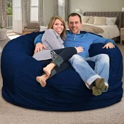 ULTIMATE SACK 6000 (6 Ft.) Bean Bag Chair Cover In Multiple Colors: Cover ONLY. (6000, Navy Suede)