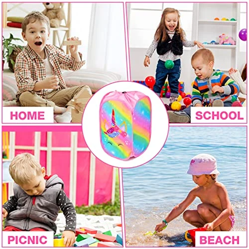 Toy Storage Baskets And Play Mat - Collapsible XL Toy Organizer For Kids, Portable Toy Storage Bin Holders For Block Game Toys,Unicorn Storage Baskets For Girls (Pink Unicorn) 1 Toy Storage Baskets And Play Mat - Collapsible XL Toy Organizer For Kids, Portable Toy Storage Bin Holders For Block Game Toys,Unicorn Storage Baskets For Girls (Pink Unicorn)