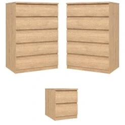 Home Square 3-Piece Set With 2-Drawer Nightstand And 2 Chests