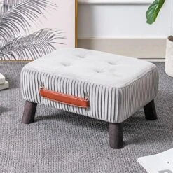 Small Foot Stool Ottoman, Black Velvet Ottoman Rectangle Footrest, Bedside Step Stool With Wood Legs, Small Rectangular Stool, Foot Rest For Couch, Small Ottoman For Desk, Living Room, Bedroom, Patio -Best Furniture Store 51IOdgAeNoL. AC