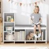 HOUSUIT Kids Bookshelf With Reading Nook, 6-Cubby Bookcase With Removable Seat Cushion, Storage Organizer With Adjustable Shelf For Playroom, Bedroom, Entryway, 43.3" L X 15.7" D X 31.7" H, White
