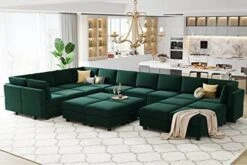 Belffin Modular Large Sectional Sofa With Storage Seat Oversized U Shaped Couch With Reversible Chaise Modular Sofa Set With Ottoman Velvet Green 19 Belffin Modular Large Sectional Sofa With Storage Seat Oversized U Shaped Couch With Reversible Chaise Modular Sofa Set With Ottoman Velvet Green -Best Furniture Store 51IkWJQbG6L. AC